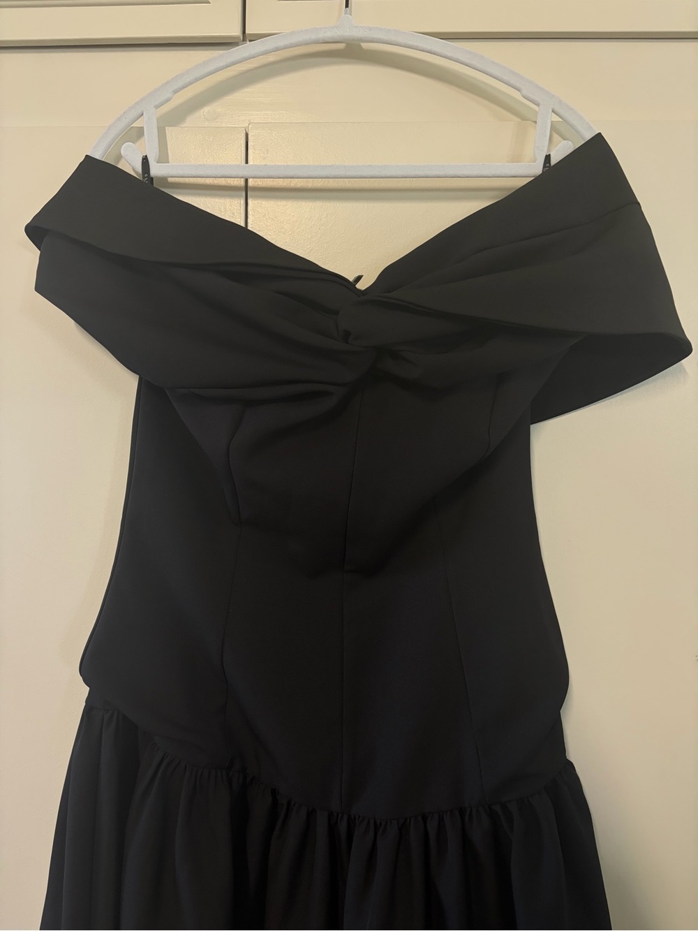 Club L London Marguerite Black Twisted Bardot Drop-Waist Maxi Dress 6 NWT - Picture 9 of 15